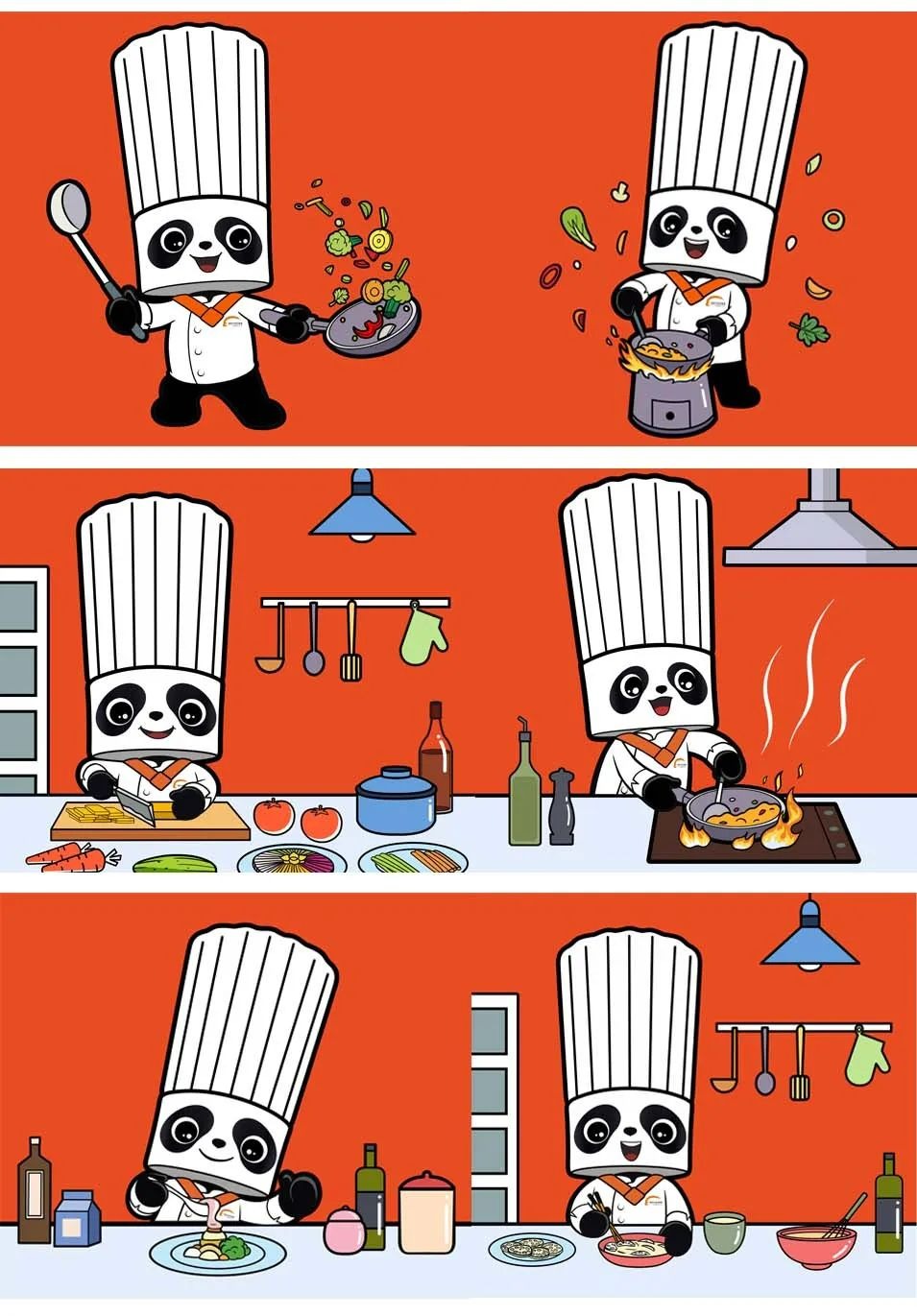 新东方烹饪品牌IP形象 | 熊猫厨师长来啦！
